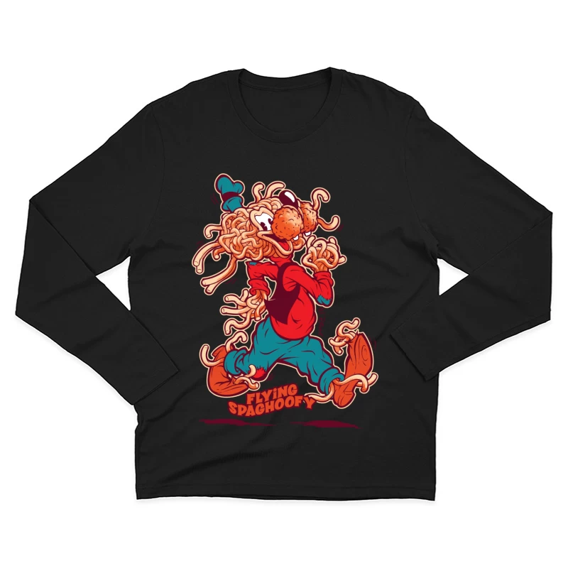 Whimsical Cartoon Character Made of Spaghetti Male Long Sleeve T-Shirt