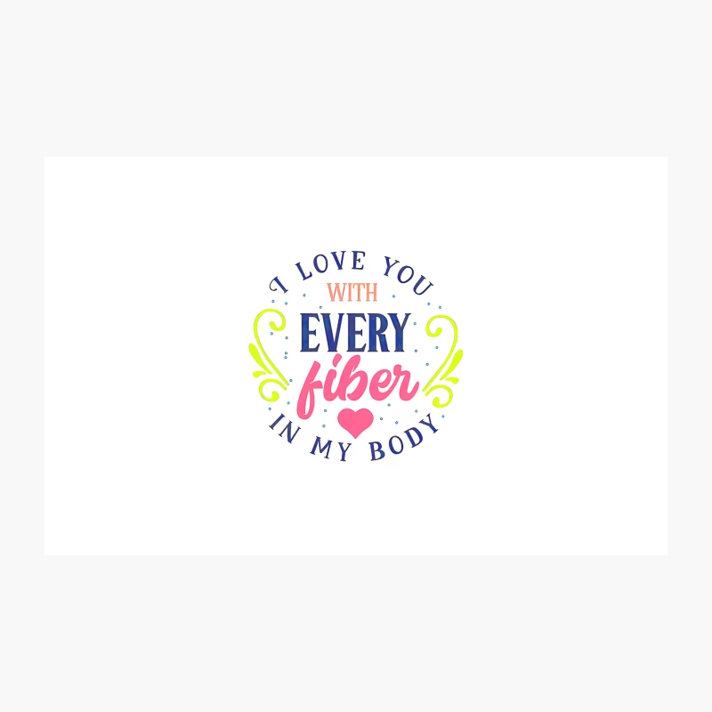 Colorful Love Typography with Fiber Message Travel Mug