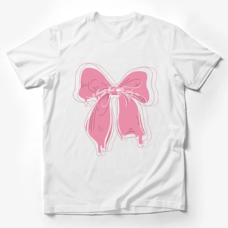 Rosa Schleife mit tropfendem Effekt Herren T-Shirt