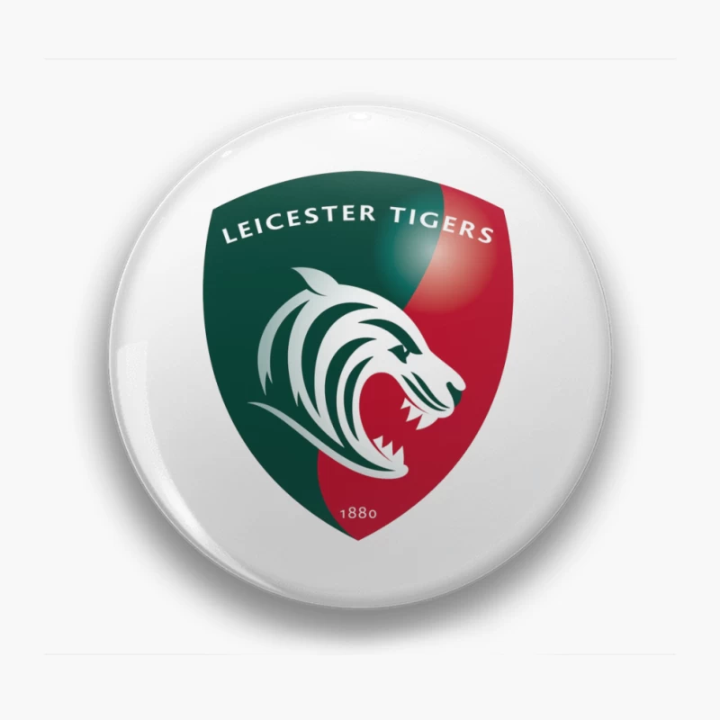 Leicester Tigers Rugby Club Official Logo Shield with Tiger Emblem Pin