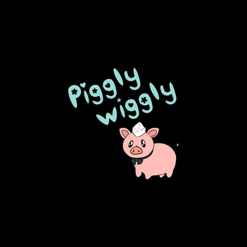 Cute Cartoon Pig with "Piggly Wiggly" Text Desk Mat