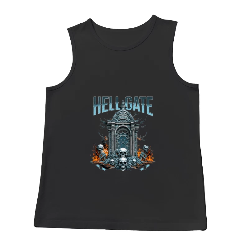 Höllentor mit Totenköpfen und Flammen Herren Tanktops
