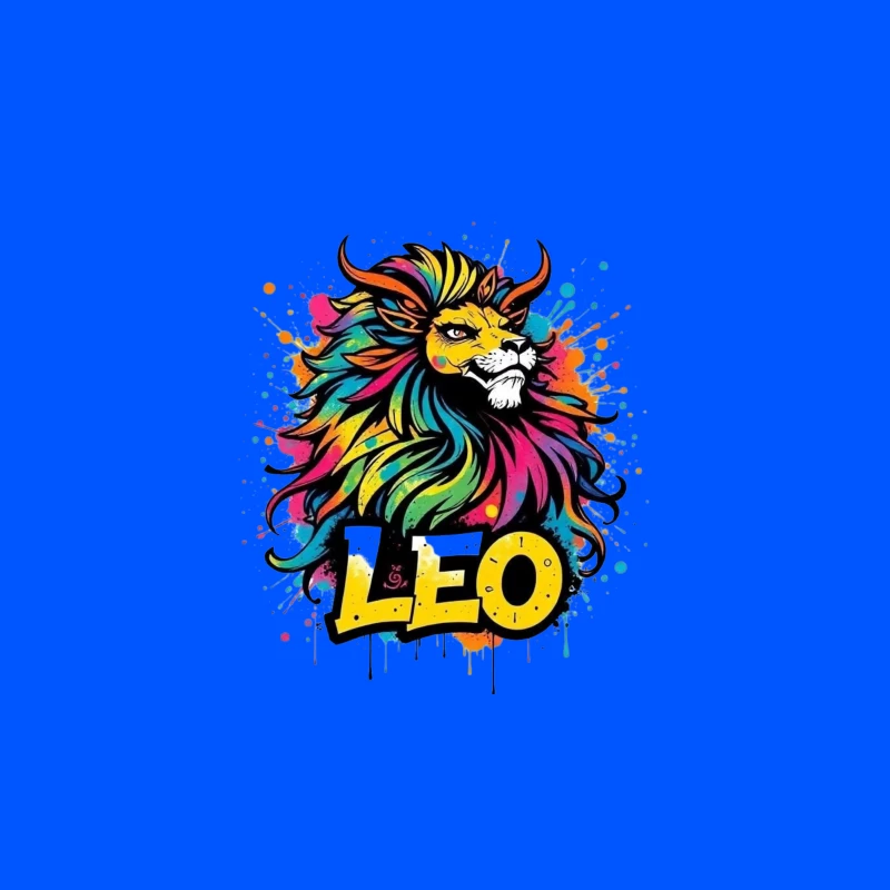 Colorful Leo Zodiac Lion Art Travel Mug