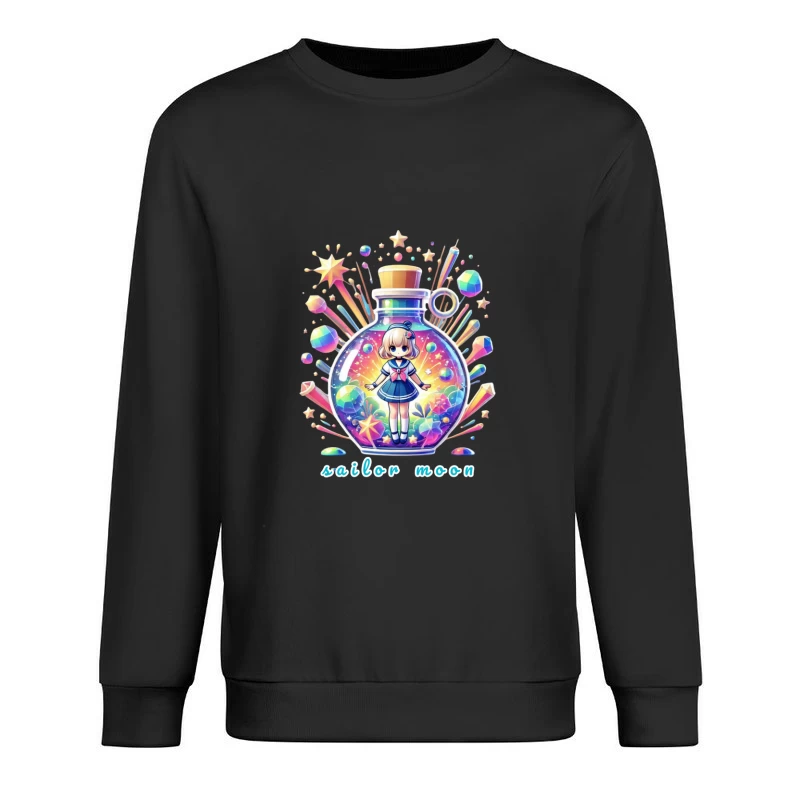 Magical Chibi Sailor in Rainbow Crystal Bottle Male Pullover Sweatshirt