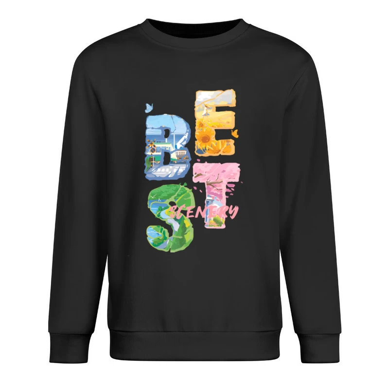 Bunte Landschaftsgrafik Herren Pullover Sweatshirt