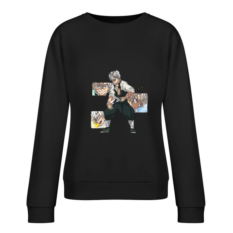 Personnage de Manga avec Épée Femme Sweat-shirt à enfiler