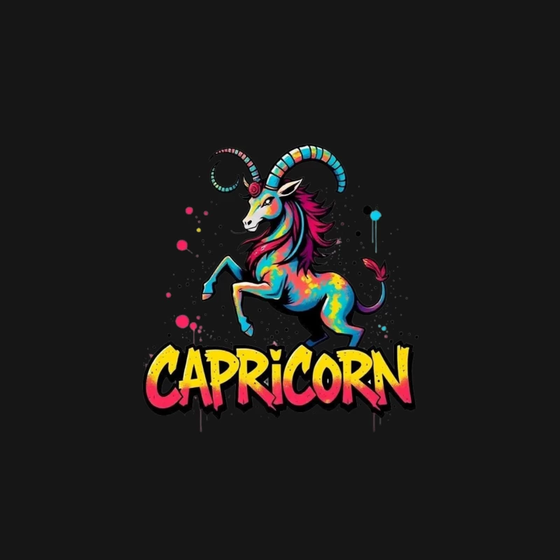 Vibrant Capricorn Zodiac Art Male Long Sleeve T-Shirt