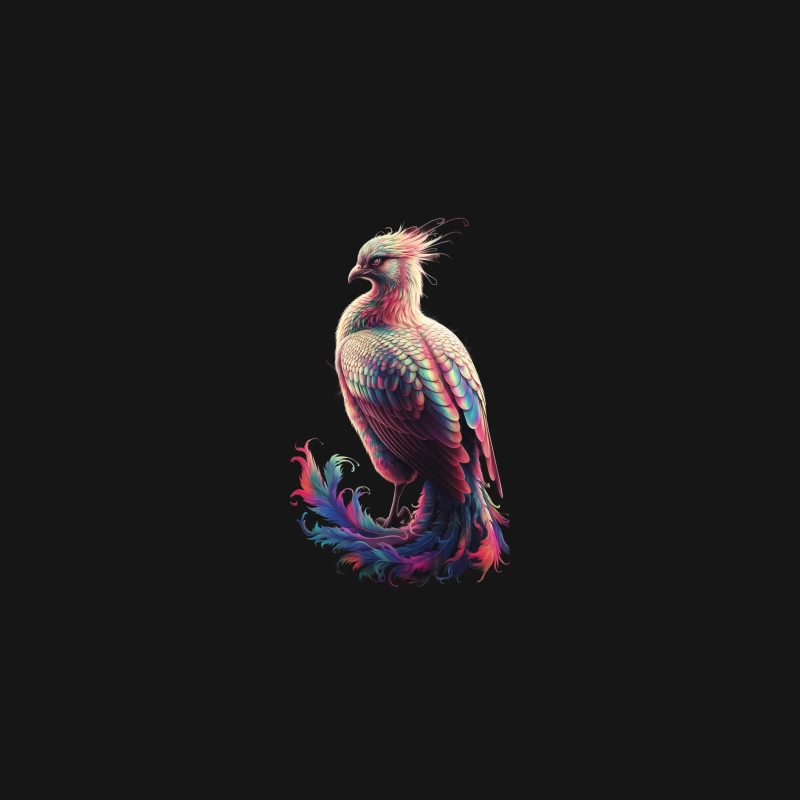 Vibrant Fantasy Phoenix: A Colorful Digital Illustration of a Mythical Bird Desk Mat