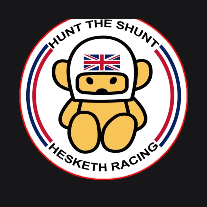 Hesketh Racing "Hunt the Shunt" Retro Motorsport Logo with British Bear Mascot Female Pullover Hoodie