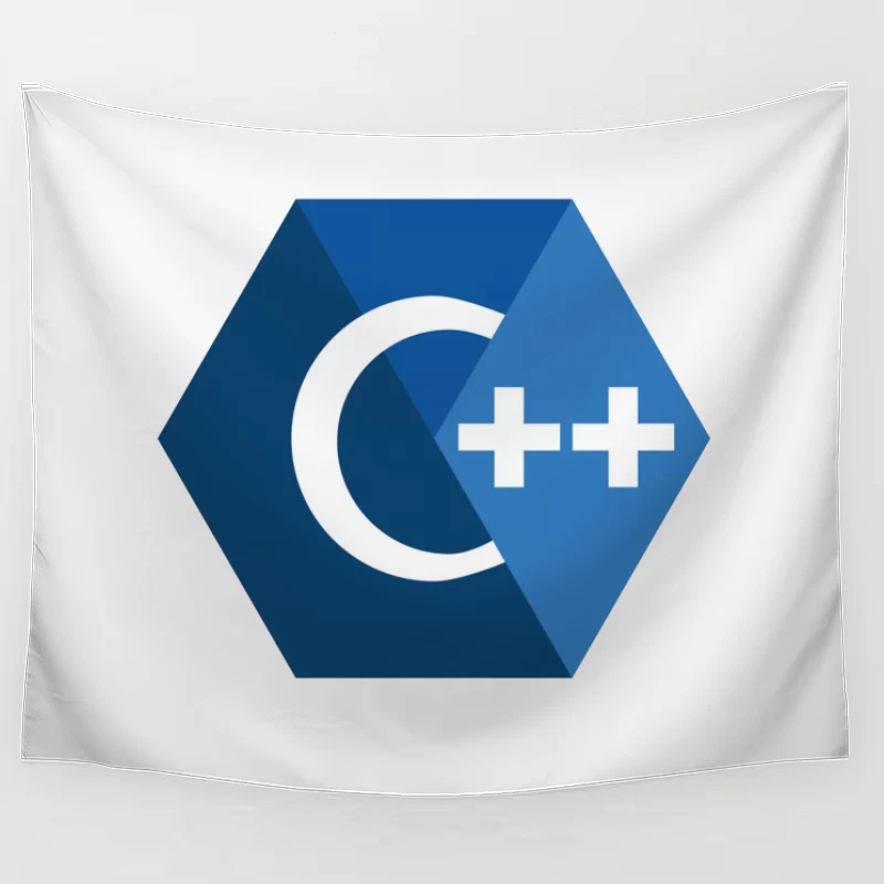 C++ Programming Language Logo in Blue Hexagon Design Tapestry