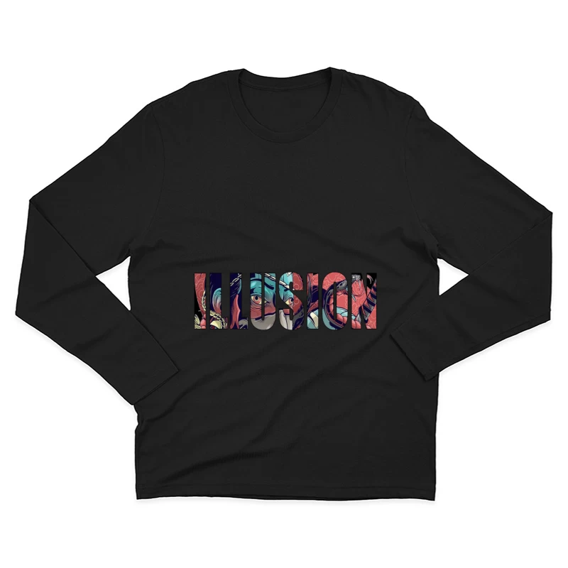 Colorful Artistic Illusion Design Male Long Sleeve T-Shirt