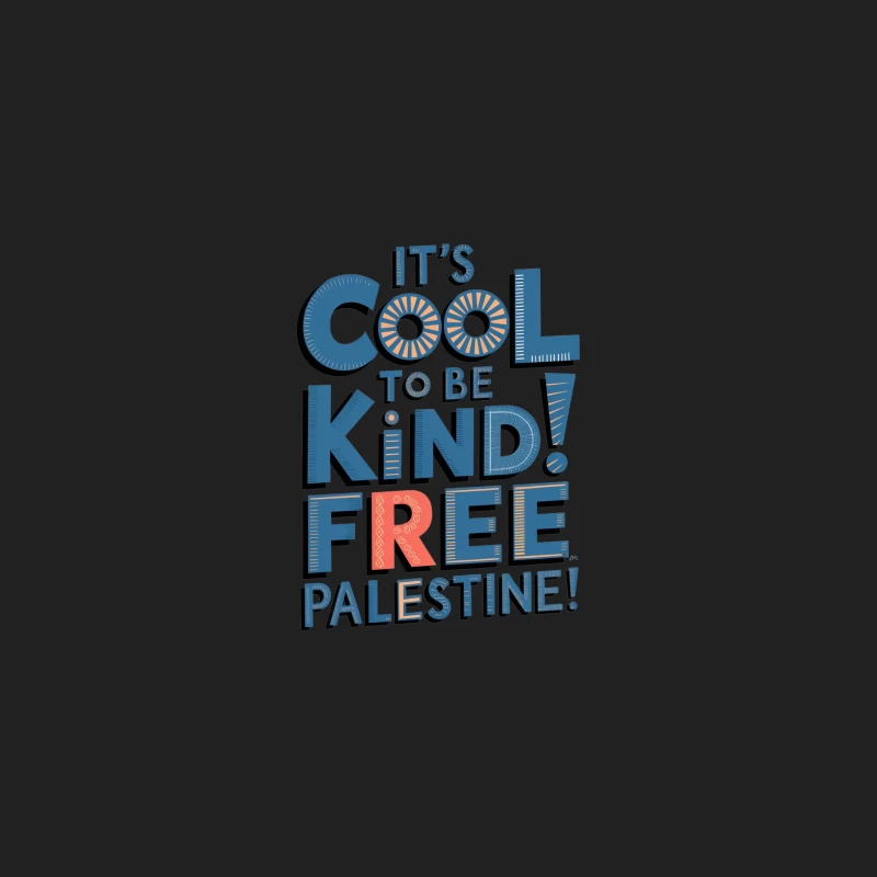 Stylized Typography Promoting Palestinian Freedom and Kindness Bucket Hat