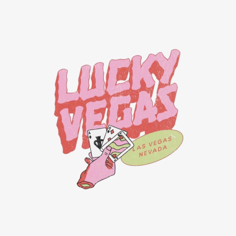 Glückliches Vegas-Design mit Karten und Schriftzug Damen Pullover Sweatshirt