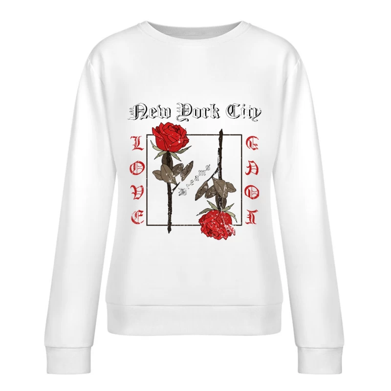 Rêves de roses de la ville de New York Femme Sweat-shirt à enfiler