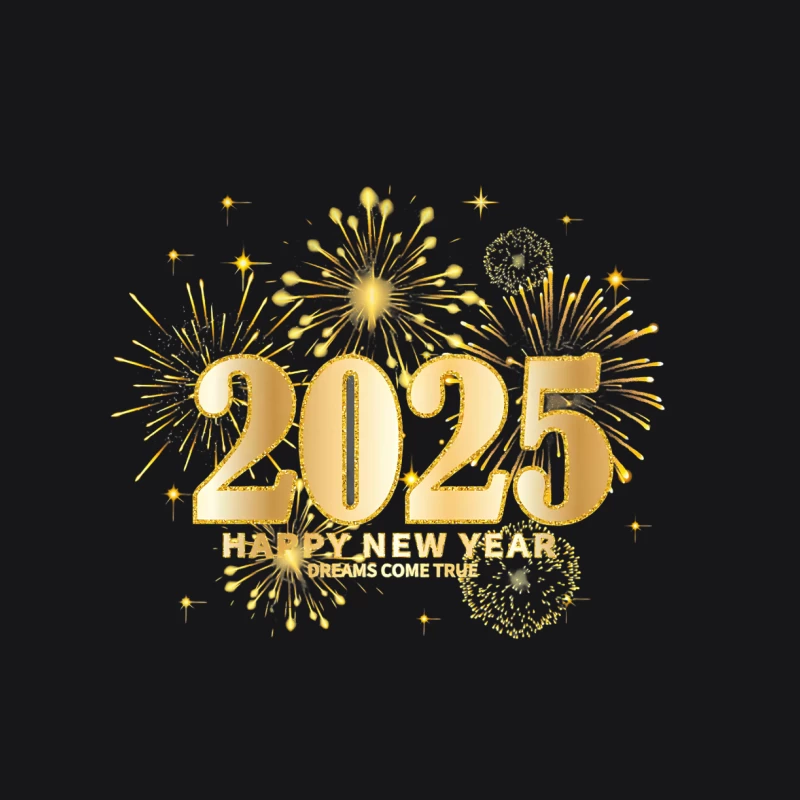 Frohes neues Jahr 2025 mit Feuerwerk Herren Pullover Hoodie