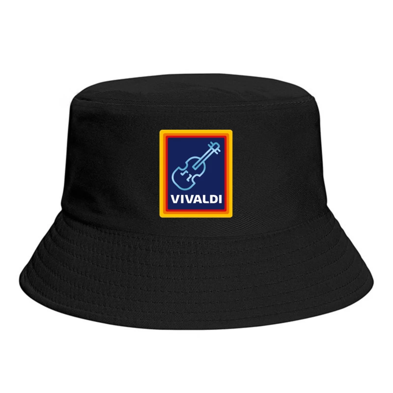 Vivaldi Classical Music Logo with Violin Icon Bucket Hat