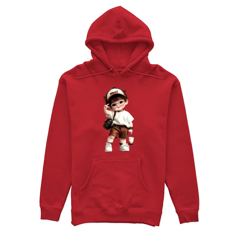 Niedliches Kind mit Brille und Mütze Damen Pullover Hoodie