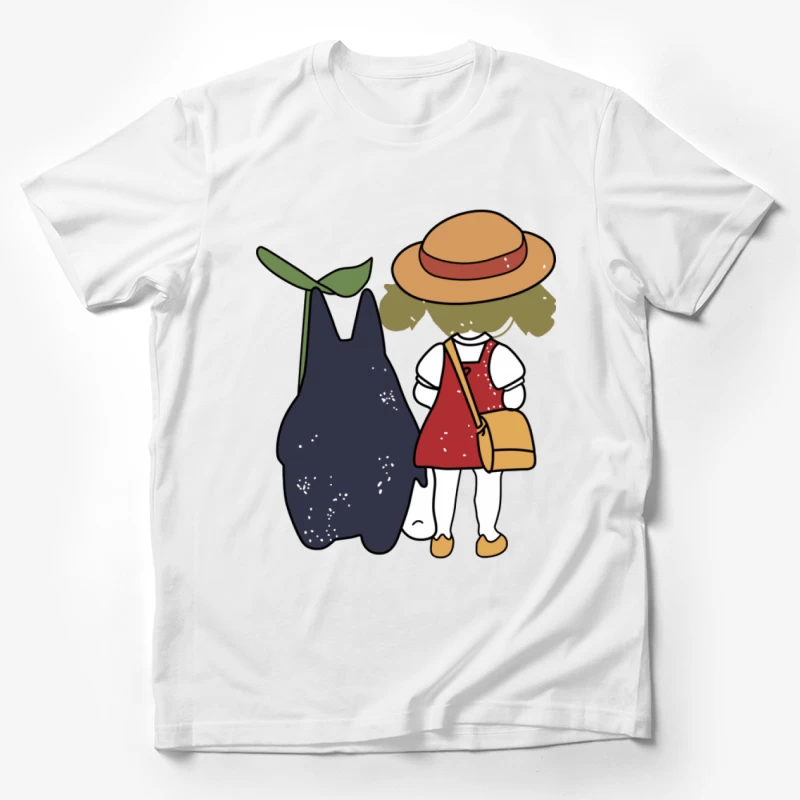 Mädchen mit Hut und Fantasiewesen Herren T-Shirt