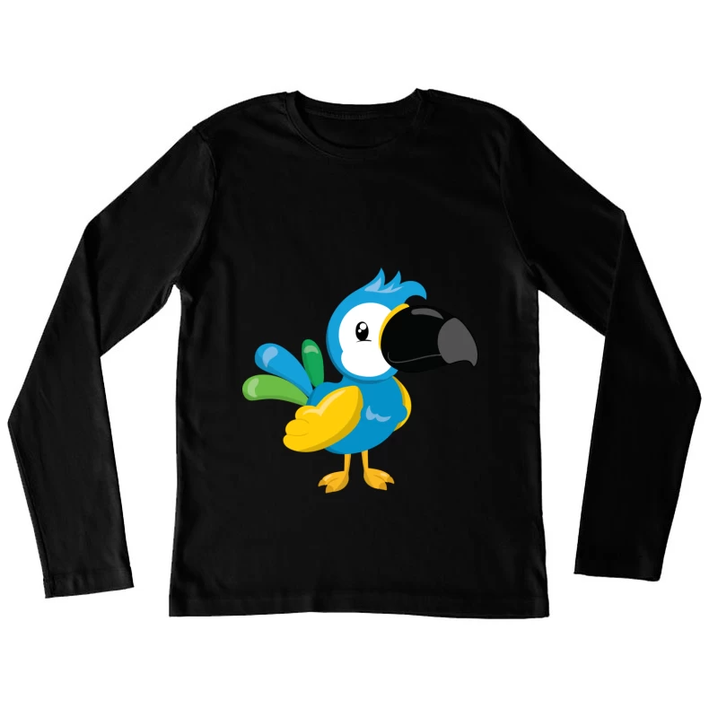 Perroquet coloré en dessin animé Femme Manches Longues T-Shirt
