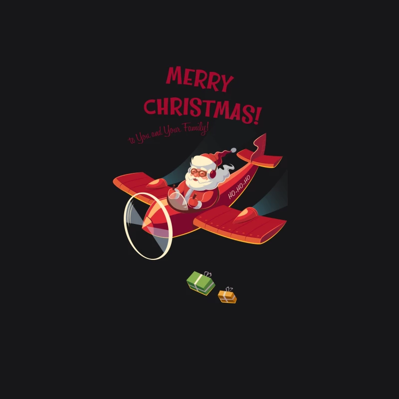 Père Noël en avion souhaitant Joyeux Noël Homme Sweat à capuche