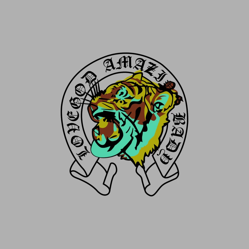 Tigerkopf Design mit Schriftzug Herren Tanktops