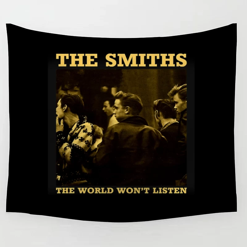 The Smiths' "The World Won't Listen" Vintage Album Cover in Sepia Tapestry