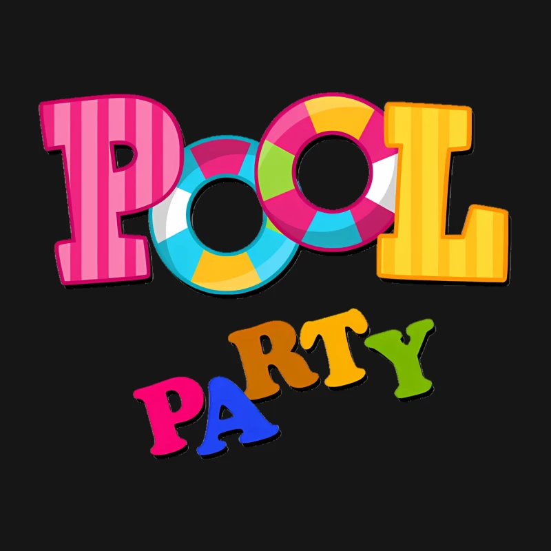 Colorful Pool Party Text for Summer Fun Mouse Pad