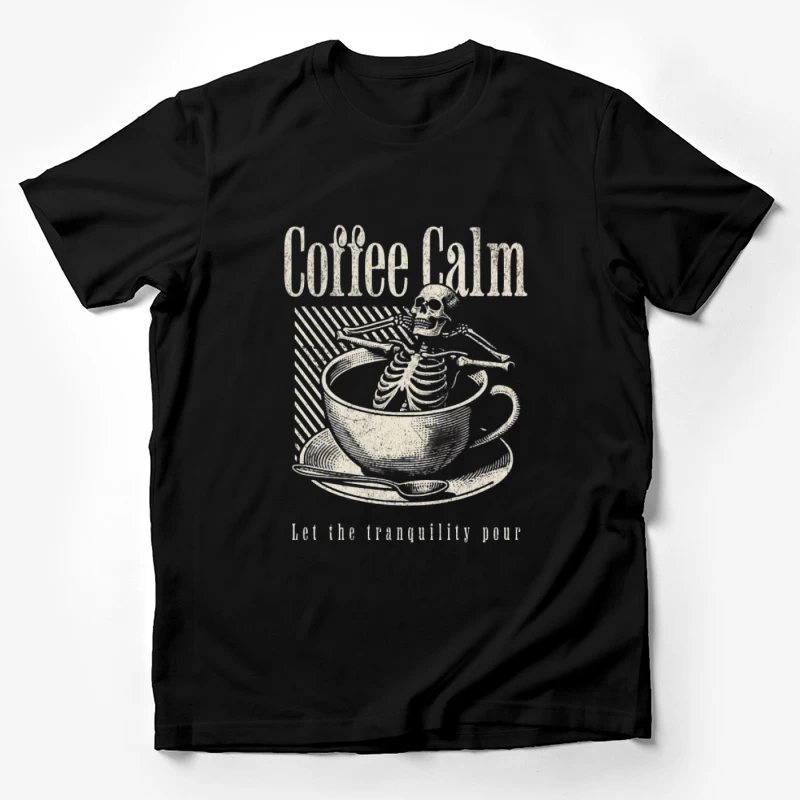 Squelette dans le Café - Sérénité et Calme Homme T-Shirt