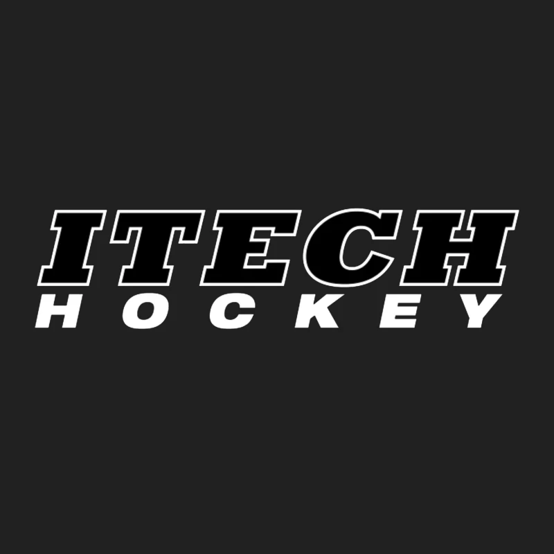 ITECH Hockey Sports Logo in Black and White Bucket Hat