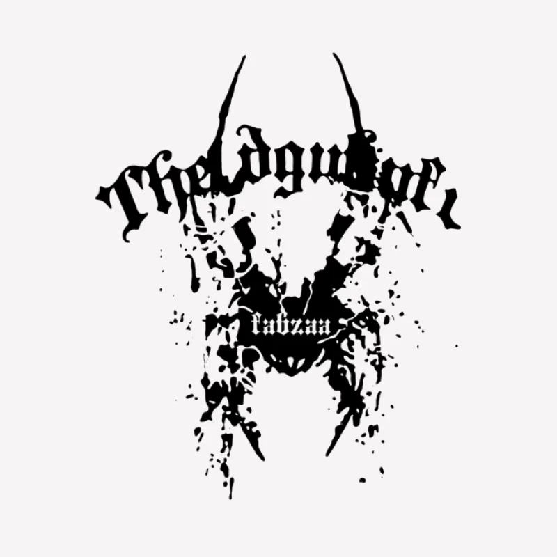 Schwarzmetall-Bandlogo mit mystischen Elementen Herren T-Shirt