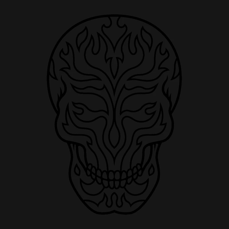 Crâne tribal avec flammes Femme T-Shirt