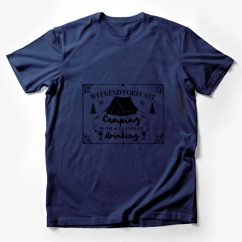 Silhouette de la Lune et des Arbres Homme T-Shirt