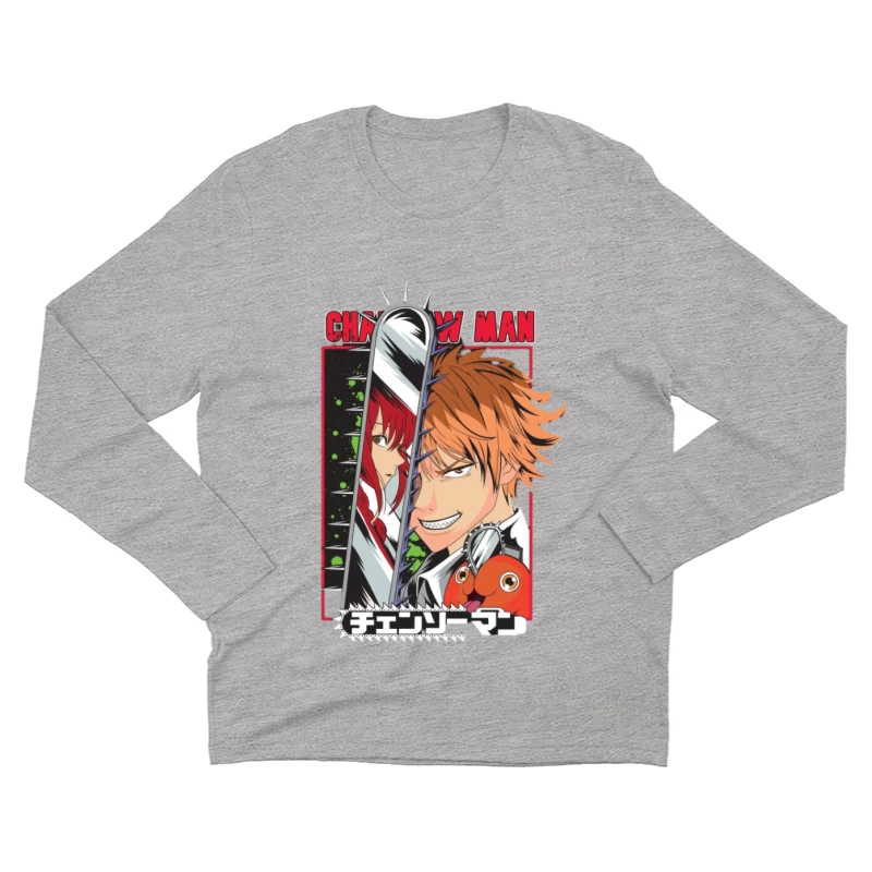 Chainsaw Man Anime Poster Herren Langarm T-Shirt