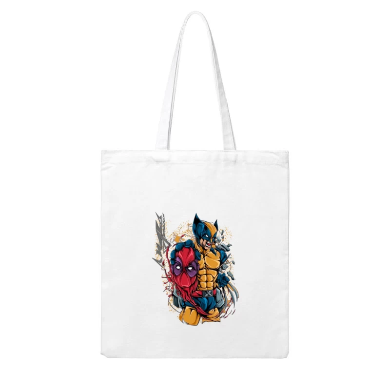 Wolverine and Spider-Man Mashup Cotton Tote Bag
