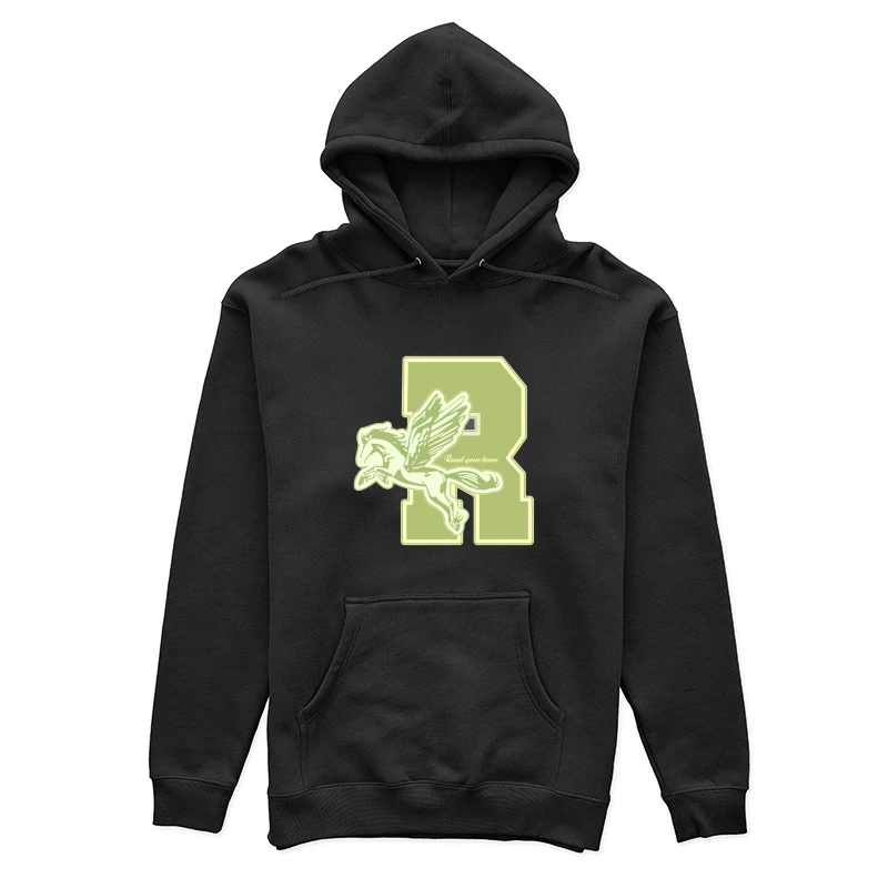 Pegasus-Design mit Buchstabe R Damen Pullover Hoodie