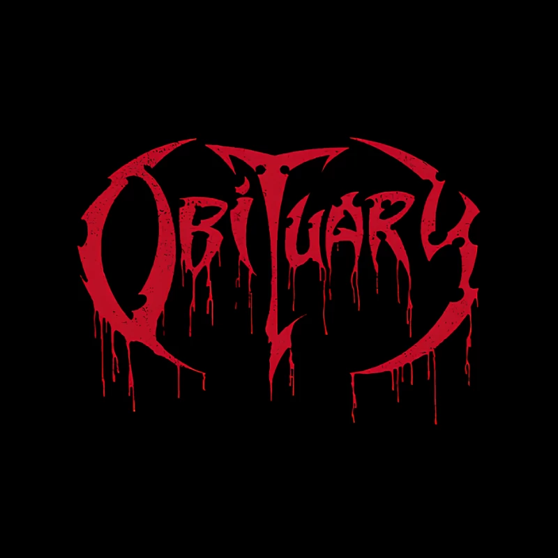 Obituary Cause of Death Red Logo Pin