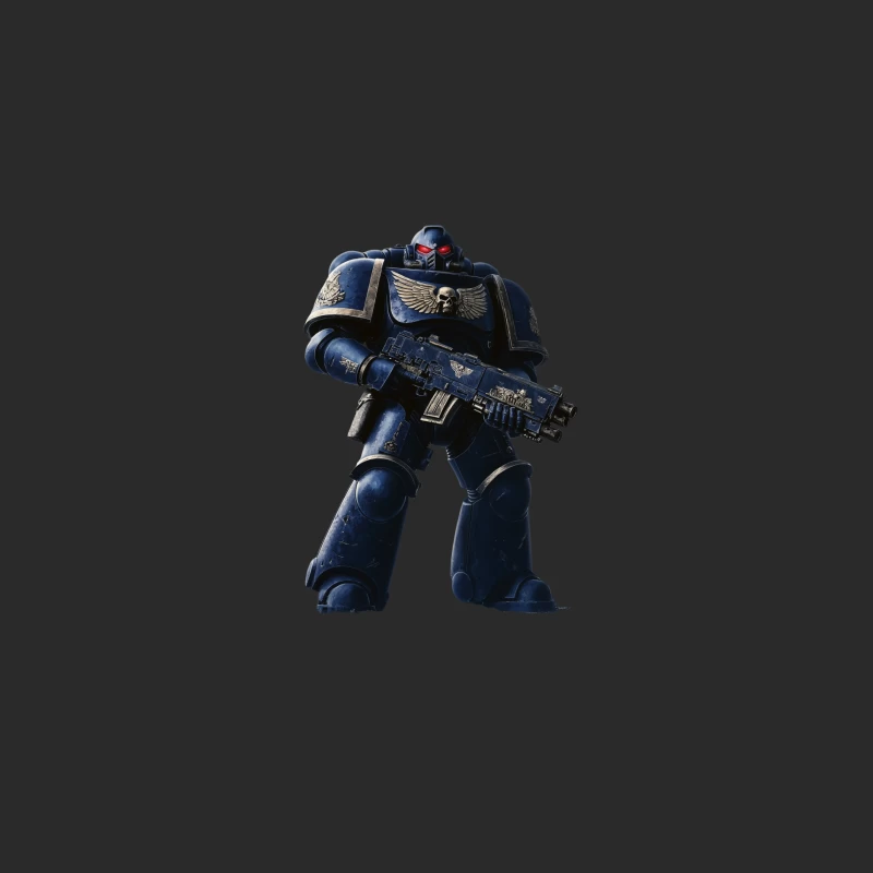 Warhammer 40k Space Marine: Armored Sci-Fi Warrior with Skull Emblem Baseball Cap