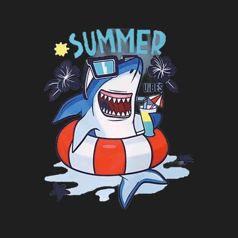 Sommerhai mit Sonnenbrille und Getränk Herren Tanktops