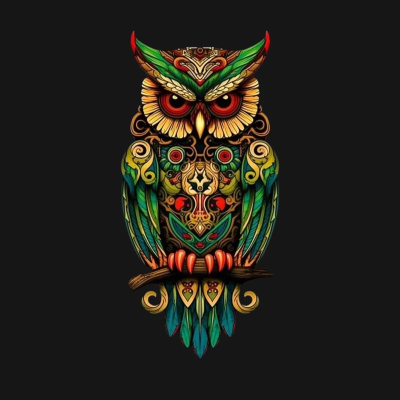 Colorful Owl Art Male Long Sleeve T-Shirt