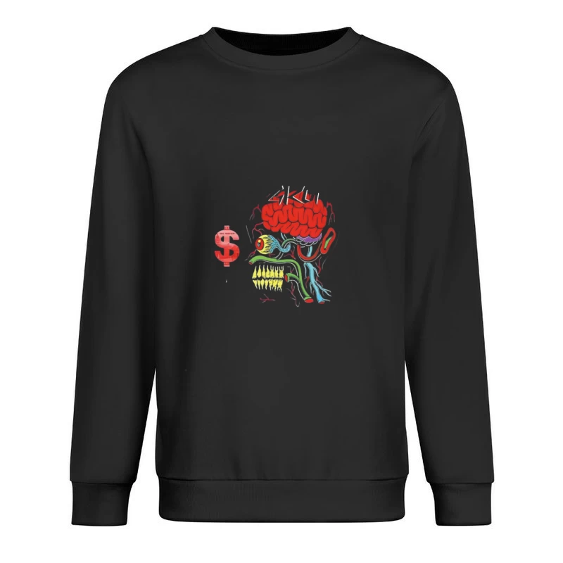 Gehirndesign mit Dollarzeichen Herren Pullover Sweatshirt