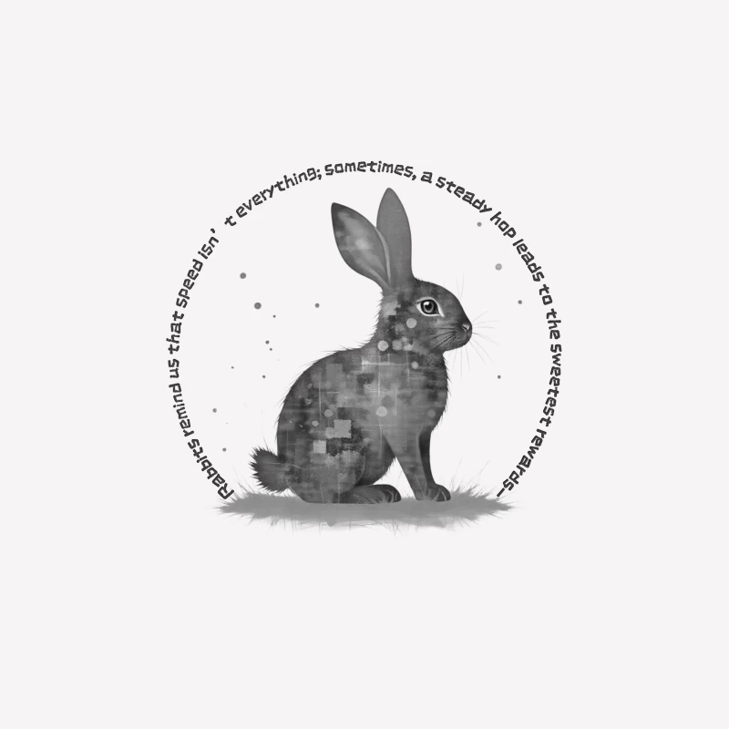 Geometric Rabbit with Circular Inspirational Message Female T-Shirt