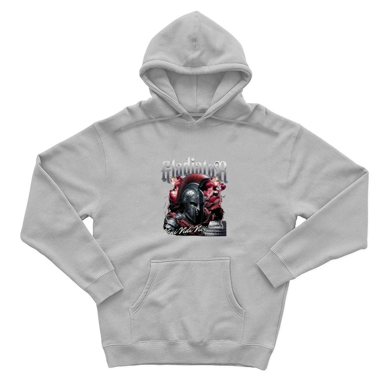 Dramatic Gladiator Warrior with Roman Colosseum in Blood Red Mist Male Pullover Hoodie