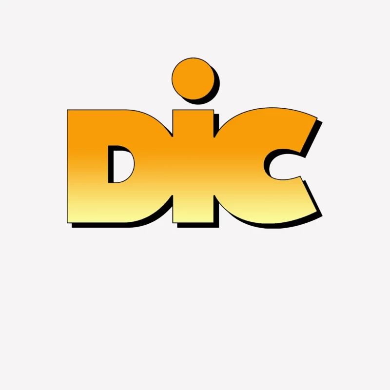 DIC Entertainment Logo Design with Orange Gradient Effect Male T-Shirt