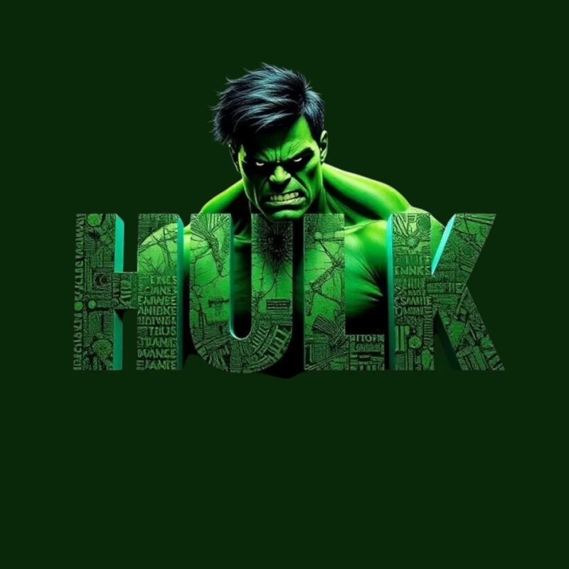 The Incredible Hulk Typographic Character Art Pin