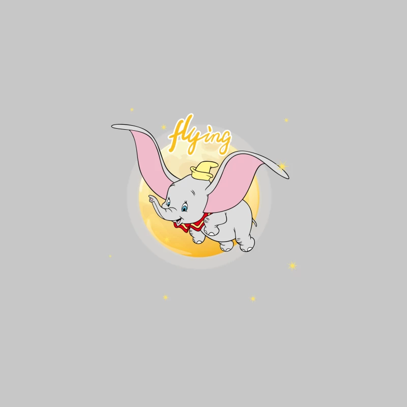 Fliegender Elefant im Mondlicht Herren Langarm T-Shirt