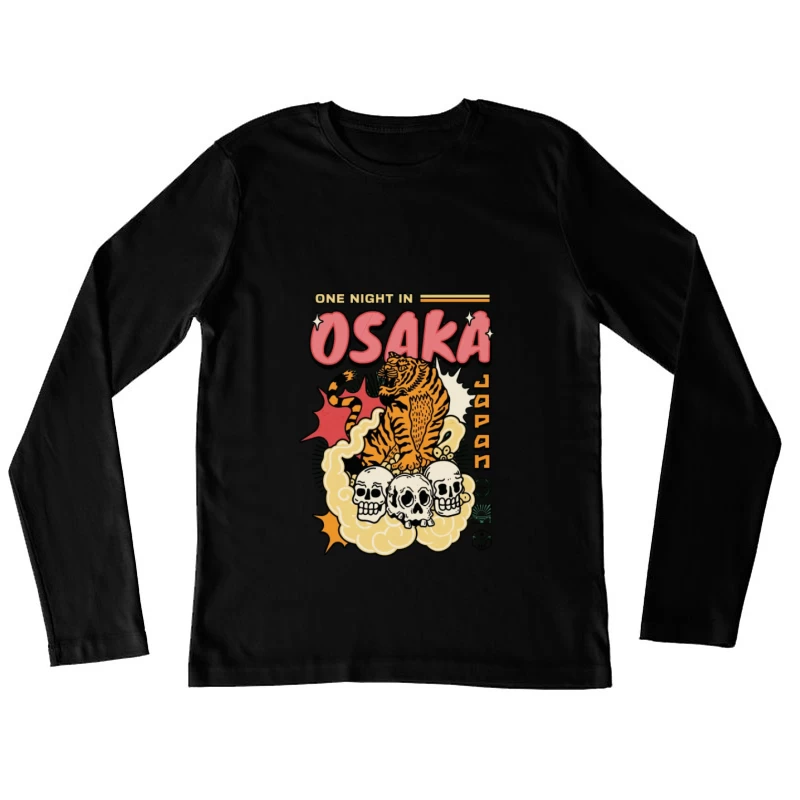 Tiger in Osaka Nacht Damen Langarm T-Shirt
