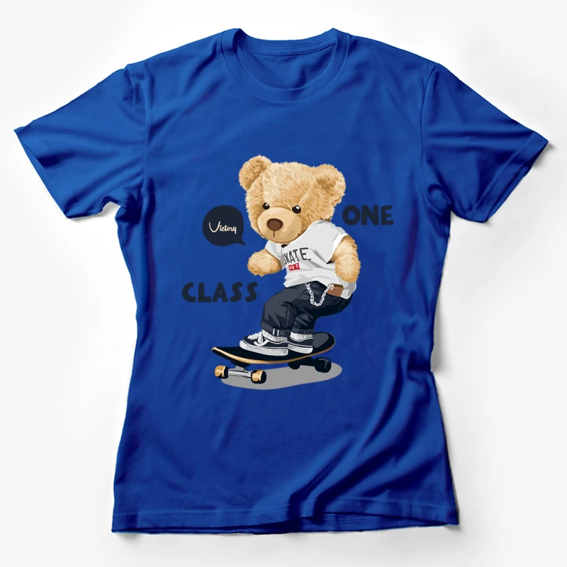 Skateboard fahrender Plüschteddy Damen T-Shirt