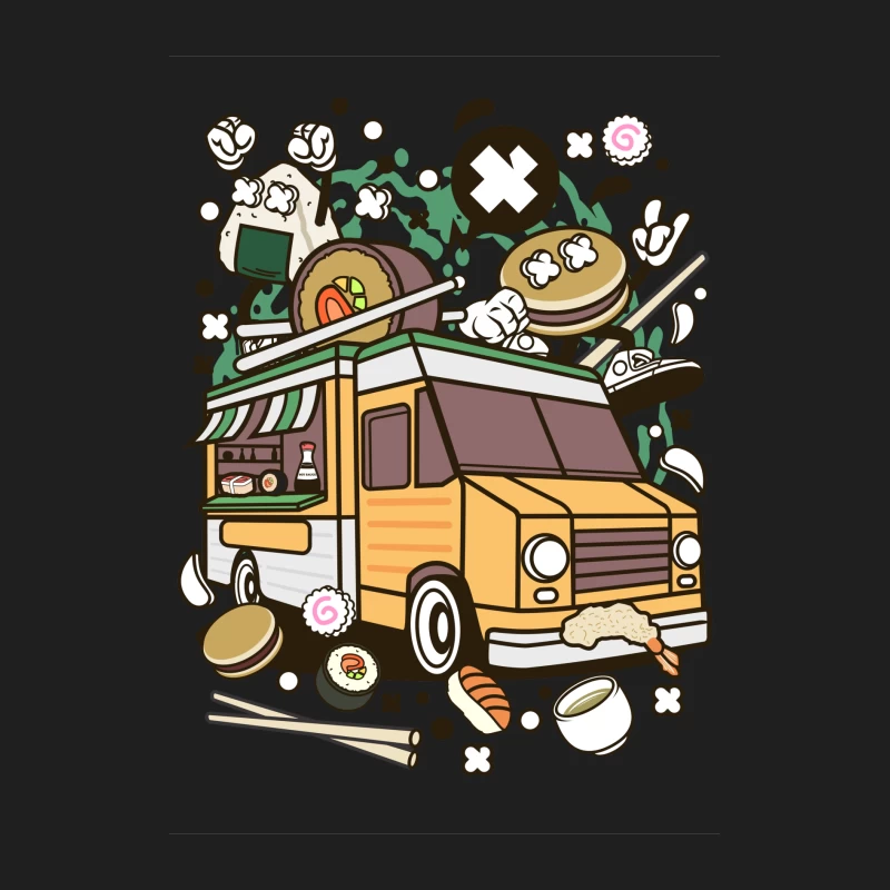 Camion de Street Food Asiatique Amusant Homme Débardeur