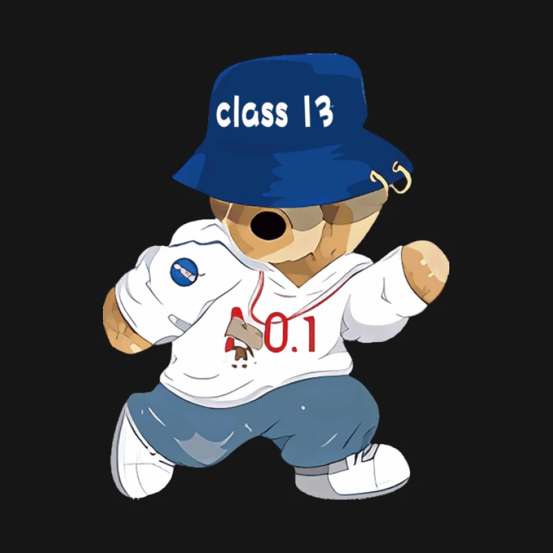 Teddybär mit Hut und lässiger Kleidung Herren Langarm T-Shirt