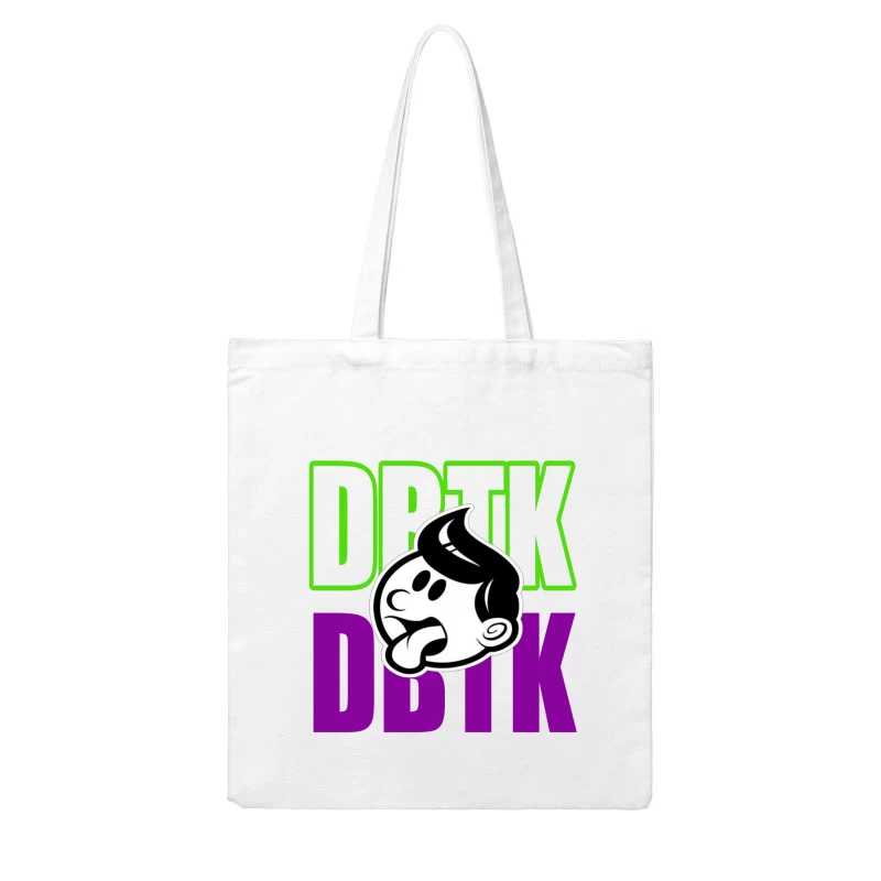 Playful Cartoon Logo Design Cotton Tote Bag